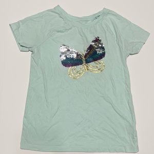 Cat & Jack Green butterfly shirt Youth Large!